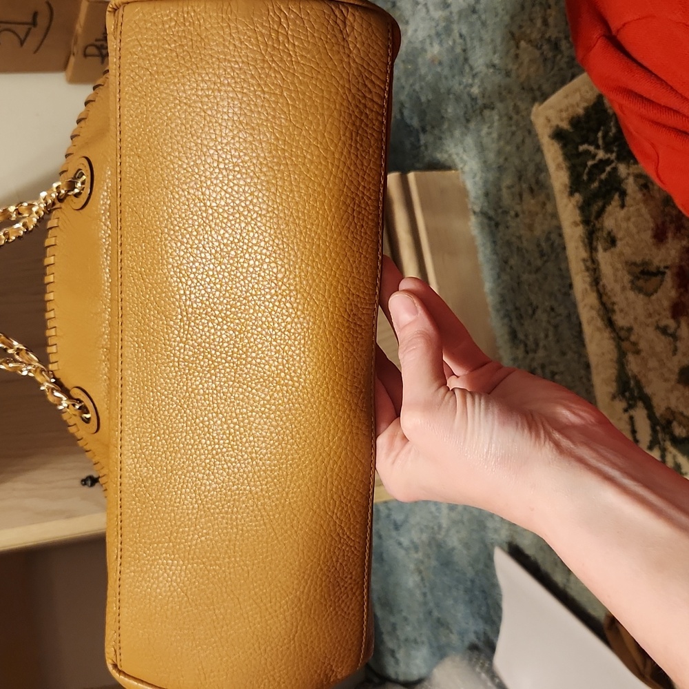 Tory Burch Mustard Leather Tote - Picture 2 of 7